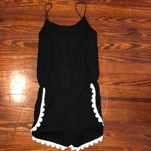 Black with Lace Trim AQUA Romper
